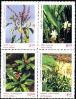 MEDICINAL PLANTS OF INDIA-SETENANT BLOCK OF 4-INDIA-1997-TP-200 - Geneeskrachtige Planten