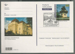 UNO-Wien, 2002, 1. €-Ganzsache  Grazer Opernhaus, Gestempelt - Storia Postale