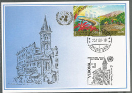 UNO-Genf, 2001, Blaue Karte, Show Card Verona - Lettres & Documents