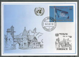 UNO-Genf, 2002, Blaue Karte, Show Card Forbach - Storia Postale