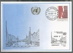 UNO-Genf, 2001, Blaue Karte, Show Card, HAFNIA Kopenhagen - Storia Postale