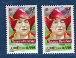 France - Variété N° Yvert  3343 Alexandra David Neel Neuf  **   2 Scans Recto Et Verso  Réf. 1207 - Unused Stamps