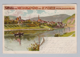 AK DE BW NECKARGEMÜND 1899-09-26 Mannheim Werbekarte Wein-grosshandlung JF Menzer - Neckargemünd