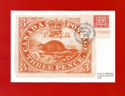 CANADA  1978 , The First Stamp - Maximum Card - First Day Capex 78 - Toronto 13.VI.78 - Cartoline Maximum