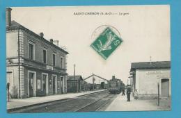 CPA Chemin De Fer Arrivée Du Train En Gare De SAINT-CHERON 91 - Saint Cheron