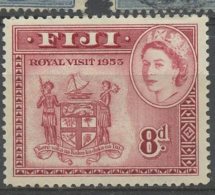 Fiji 1954 8p Arms Of Fiji  Issue #155  MH - Fidji (...-1970)