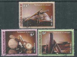 Polynésie N° 513 / 15 O  Instruments De Musique , Les 3 Valeurs  Oblitérations Moyennes Sinon TB - Used Stamps