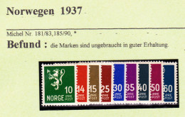 Norwegen 1937 - Unused Stamps