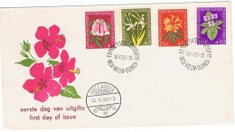 FLORA-L138 - NOUVELLE GUINEE NEERLANDAISE N° 52/55 Sur FDC FLEURS 1959 - Nouvelle Guinée Néerlandaise