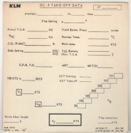 KLM DC-8 TAKE-OFF DATA PAGE - Maschinen