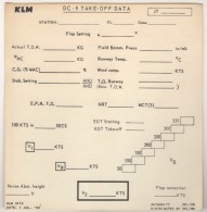 KLM DC-8 TAKE-OFF DATA PAGE - Machines