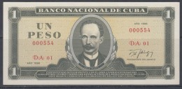 1986-BK-7 CUBA. BANCO NACIONAL. 1$. JOSE MARTI. 1986. UNC. NUMERO: 000554. - Kuba