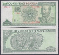 2006-BK-10 CUBA 5$ ANTONIO MACEO UNC - Kuba