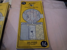 CARTE MICHELIN N°71. LA ROCHELLE / BORDEAUX. 1969. ECHELLE AU 1 / 200 000 - Mappe/Atlanti