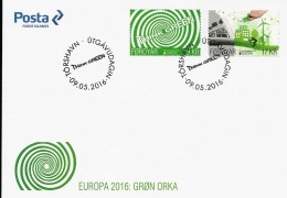 FAEROE ISLANDS/ FÉROÉ / FØROYAR/ FÄROËR - EUROPA 2016 -"ECOLOGIA -EL PENSAMIENTO VERDE -THINK GREEN".-2 FDC:SERIE+CARNET - 2016