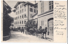 ALTDORF: Hotel Clef D'or Mit Postkutsche Vierspänner 1914 - TOP-AK! - Altdorf
