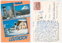 AK Tirol 6105 Leutasch Im Leutaschtal Winter Schnee 1985 Gasse Langläufer Langlaufen Tyrol 100 Jahre Risch-Lau Snow - Leutasch