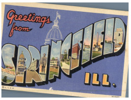 (264) Older Postcard - Carte Ancienne - USA - Greetings From Springfield - Springfield – Illinois
