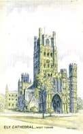 MISCELLANEOUS ART - ELY CATHEDRAL - WEST TOWER - ALBERT WARREN Art240 - Ely