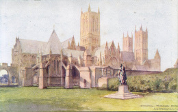 MISCELLANEOUS ART - LINCOLN - CATHEDRAL And TENNYSON STATUE  - A G WEBSTER Art247 - Lincoln