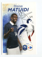 Carte Joueur De L'ėquipe De France De Football "Blaise Matuidi, Né à Toulouse" Avec Autographes (imprimés ) Soccer - Authographs