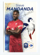 Carte Joueur De L'ėquipe De France De Football "Steve Mandanda" Avec Autographes (imprimés ) French Soccer - Autogramme