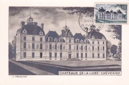 France - Carte Maximum Château De Cheverny 1954 - 1950-1959