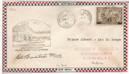 CANADA 1932 FIRST FLIGHT PRINCE ALBERT LAC LA RONGE PILOT SIGNED AL DORSO LLEGADA - First Flight Covers