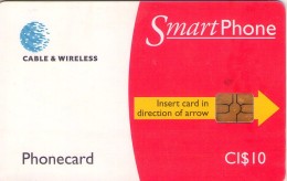 CAYMAN ISLANDS. Smart Phone Red CI$10 (Yellow Line). 1998. 30000 Ex. KY-C&W-CHP-0001A. (912) - Cayman Islands