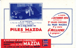 BUVARD - PILES MAZDA - Format 20,7X13,5Cm - Avec M.J. MARTINAIS à VITRÉ Avec Sa 203 PEUGEOT - Elektrizität & Gas