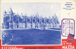 BUVARD - LA PILE MAZDA  - Format 20,8X13,5Cm - Avec CHATEAU DE JOSSELIN - MORBIHAN - Elektrizität & Gas