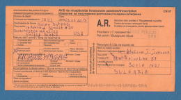 208992 / 2013 - AVIS De Réception/de Livraison/de Paiement/d'inscription , SOFIA - Dorchester MA USA - SOFIA Bulgaria - Cartas & Documentos