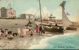 GB WORTHING / The Beach / COLORED CARD - Worthing