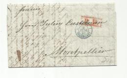 RUSSIE RUSSIA  :  LaC De Saint-Petersbourg Pour Montpellier ; CaD  Bleu D'entrée " Prusse Erquelines " Du 19 01 1863 . - Lettres & Documents