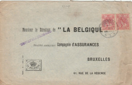 Nederland 10 Ct X 2 Op Brief Bergen Op Zoom Naar Brussel 20/01/19 Met Violette "Censure Militaire." - Army: Belgium