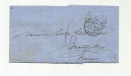 ALLEMAGNE : LaC De Hambourg Pour La France CaD Bleu D´entrée  Tours T Erquelines Du 13 07 1864 - Briefe U. Dokumente