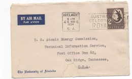 3032   Carta Aérea Australia Adelaide 1954 - Cartas & Documentos