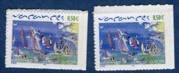 France - Variété N° Yvert  Adhésif 42  " Vacances"  Neuf  **  2 Scans Recto Et Verso  Réf. 1238 - Ungebraucht