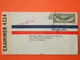LETTRE 1939 - USA PA N°25 Sur Enveloppe Censurée. TB - 1927-1959 Lettres & Documents