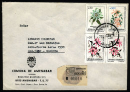 Registered Cover Mailed On 22/DE/1989 With Postmark Of "AMENABAR" (Santa Fe) To Córdoba, With INFLA Postage... - Lettres & Documents