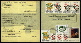 Postal Money Order Sent On 7/FE/1986 With Postmark Of "BARRIO RIVADAVIA" (Mendoza) To Buenos Aires, With MIXED... - Brieven En Documenten