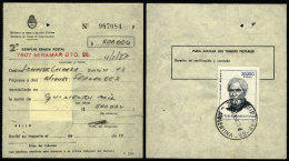 Postal Money Order Sent From MIRAMAR (Buenos Aires) To Lomas De Galarza On 4/JA/1983, With INFLA Postage Of... - Brieven En Documenten