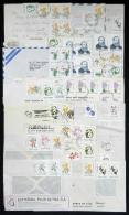 Lot Of 57 Covers Mailed Between 1983/1985, Postages With Stamps Of The Flowers Issue In Pesos Argentinos, Wide... - Brieven En Documenten