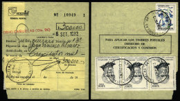 Postal Money Order Sent On 6/SE/1982 From CAÑUELAS (Buenos Aires), With INFLA Postage Of $17,000, VF Quality - Brieven En Documenten