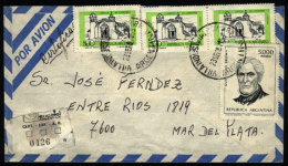 Registered Cover Sent To Mar Del Plata On 23/SE/1981 With Postmark Of "VILLA INDUSTRIALES" (Buenos Aires), With... - Brieven En Documenten