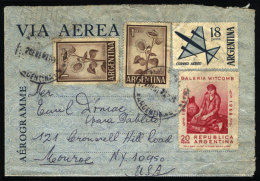 18P. Aerogram Uprated With 22P. (total Postage 40P.) Sent From Buenos Aires To USA On 2/JA/1969, Rare - Briefe U. Dokumente