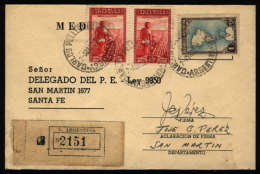 Cover Sent From "CARLOS PELLEGRINI" (Santa Fe) To Santa Fe City On 2/AP/1952, MB Calidad - Brieven En Documenten