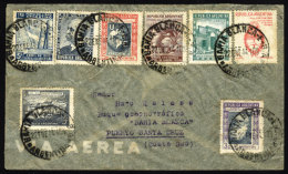 Airmail Cover Sent From Bahía Blanca To PUERTO SANTA CRUZ On 22/JA/1944, With Arrival Backstamp, VF Quality,... - Briefe U. Dokumente