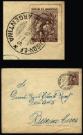 Cover Sent From "STEPHENSON" (Santa Fe) To Buenos Aires On 10/JA/1944, On Back Arrival Slogan Cancel (topic Health,... - Lettres & Documents