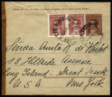 5c. Stationery Envelope + 10c. Sent To New York On 2/FE/1943 With Postmark Of "LOS COCOS - Cb", Back Flap Torn. - Lettres & Documents